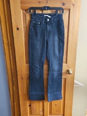 Women's Black Bootcut Jeans with Subtle Fade